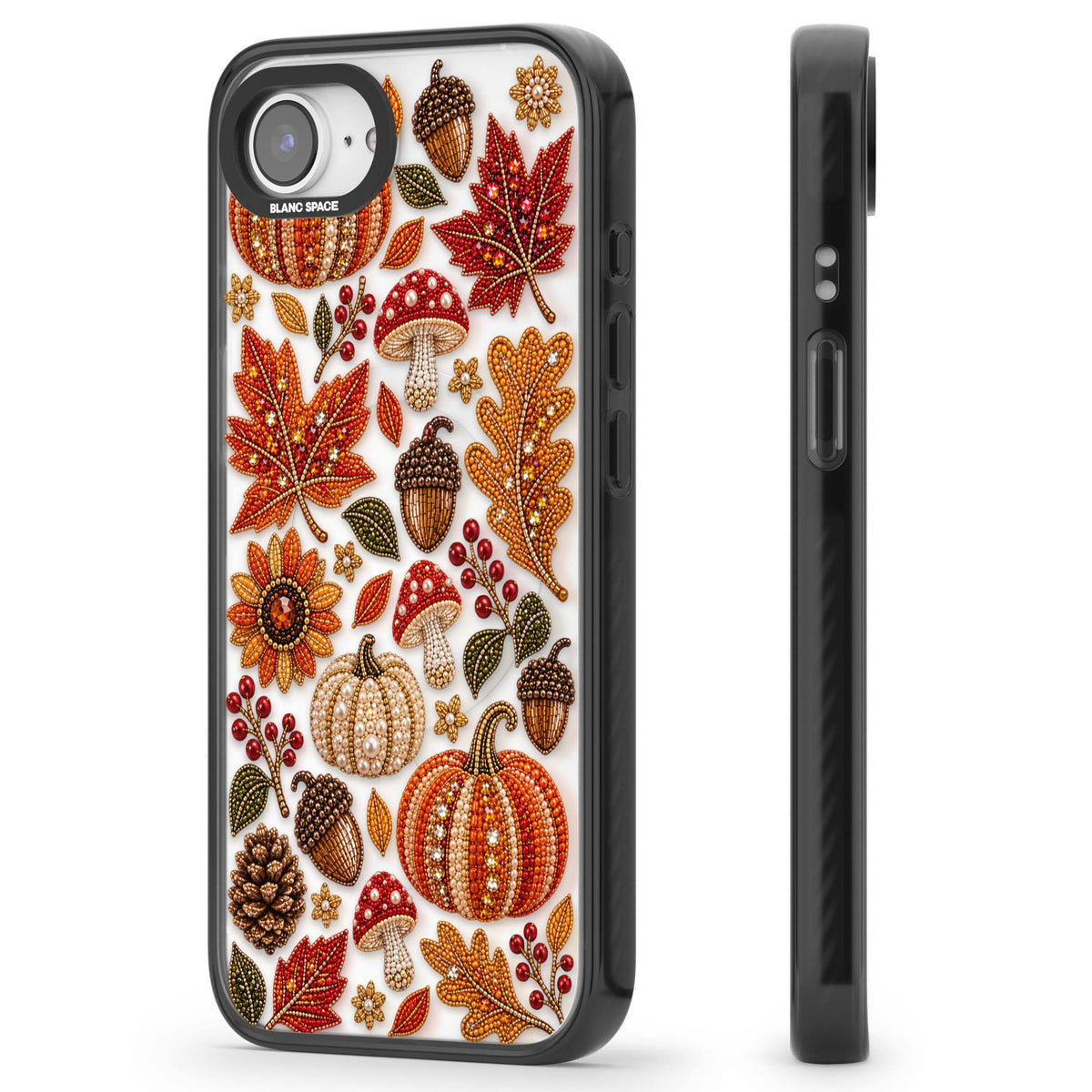 Beaded Autumn iPhone case | Black Impact Magsafe case for iPhone 16e, iPhone 17e