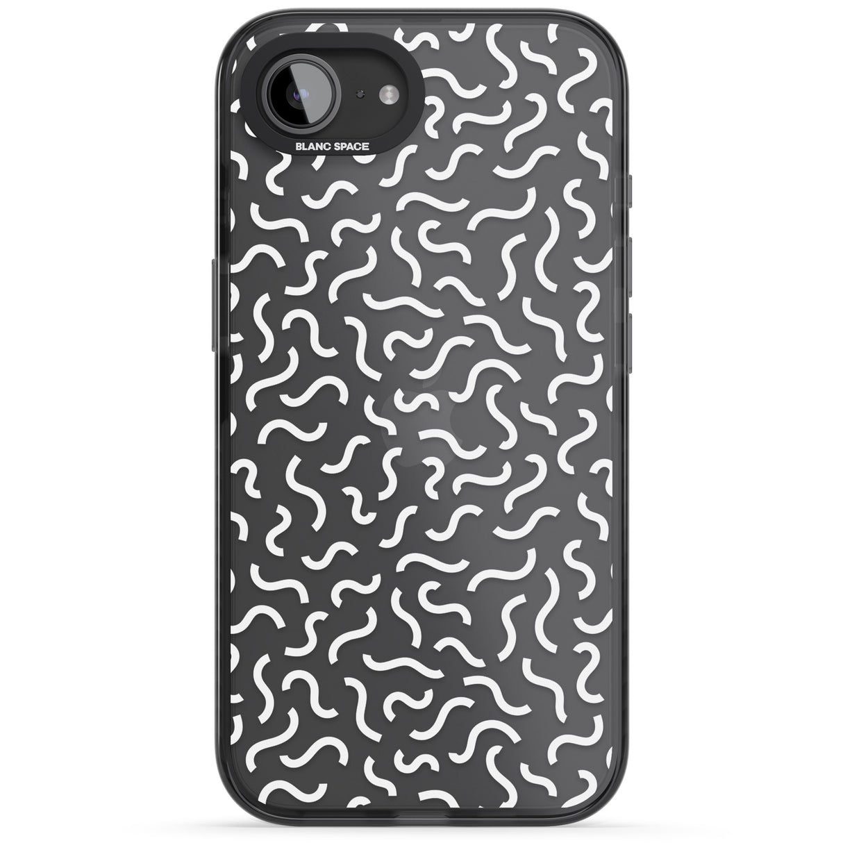 White Wavy Squiggles Memphis Retro Pattern Design