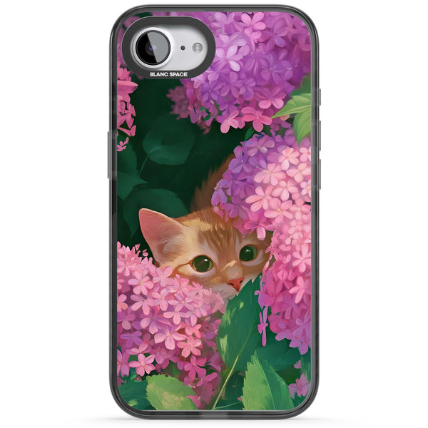 Cat In Pink Flowers