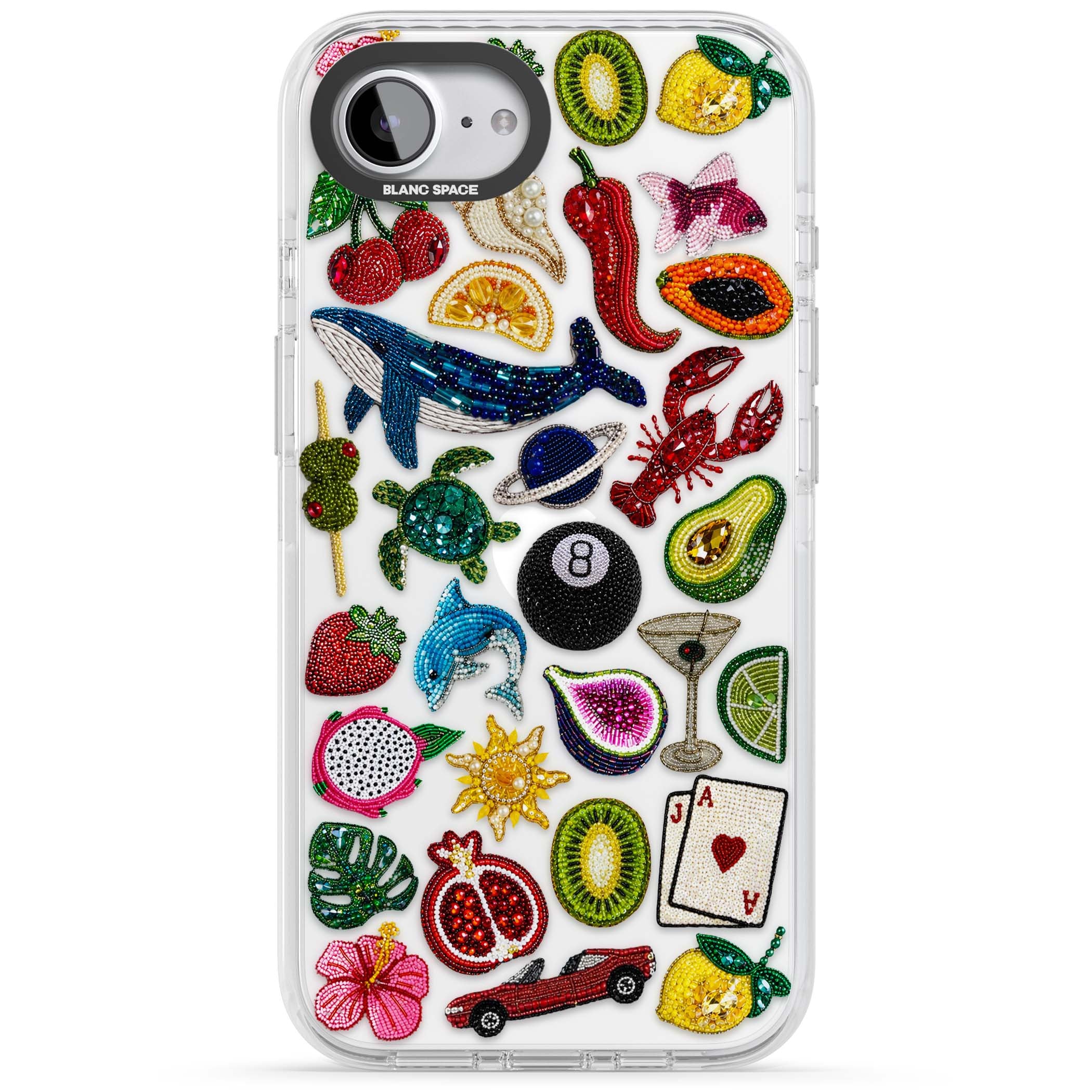 Beaded Mix cute iPhone case | Clear Impact case for iPhone 16e, iPhone 17e