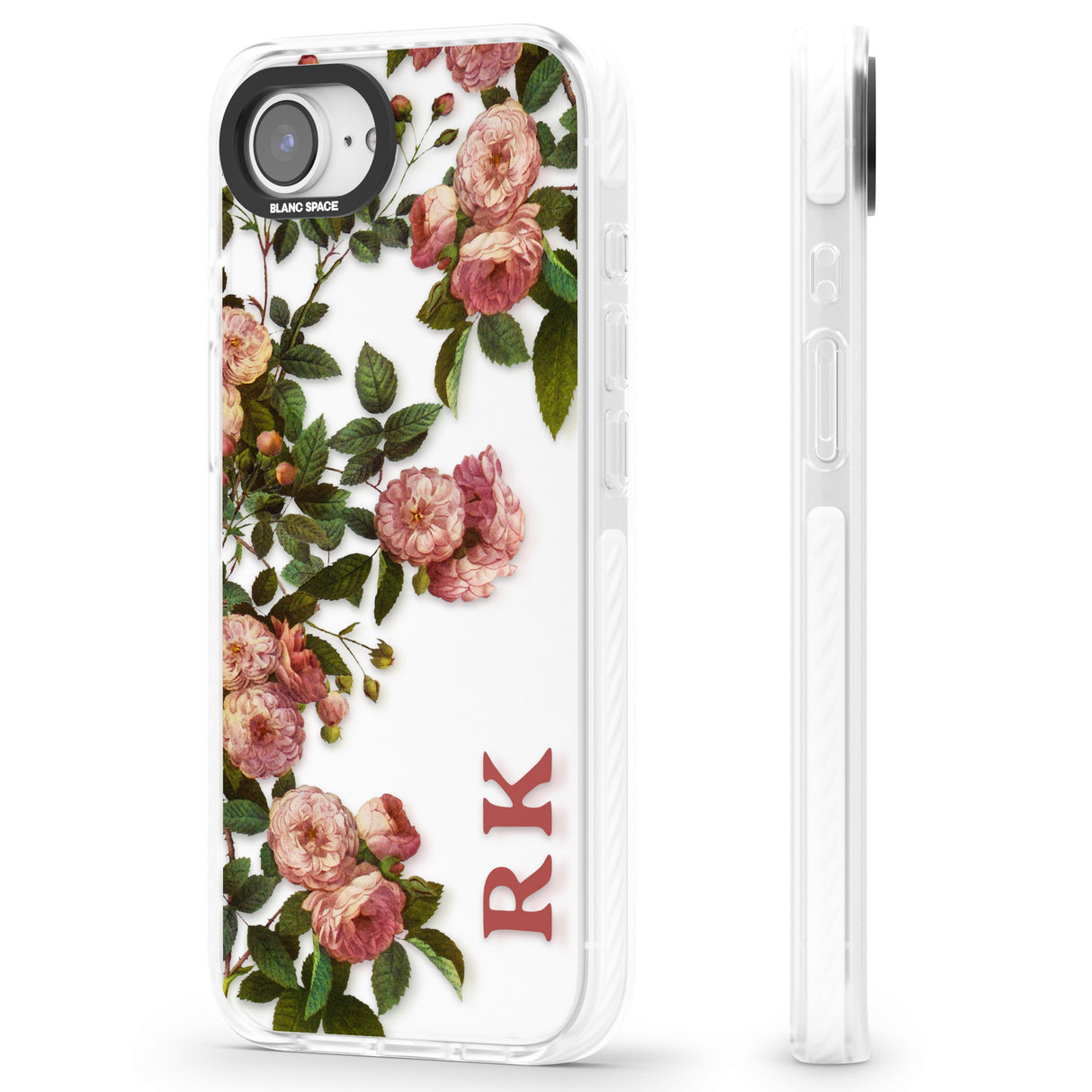 Personalised Clear Vintage Floral Pink Garden Roses