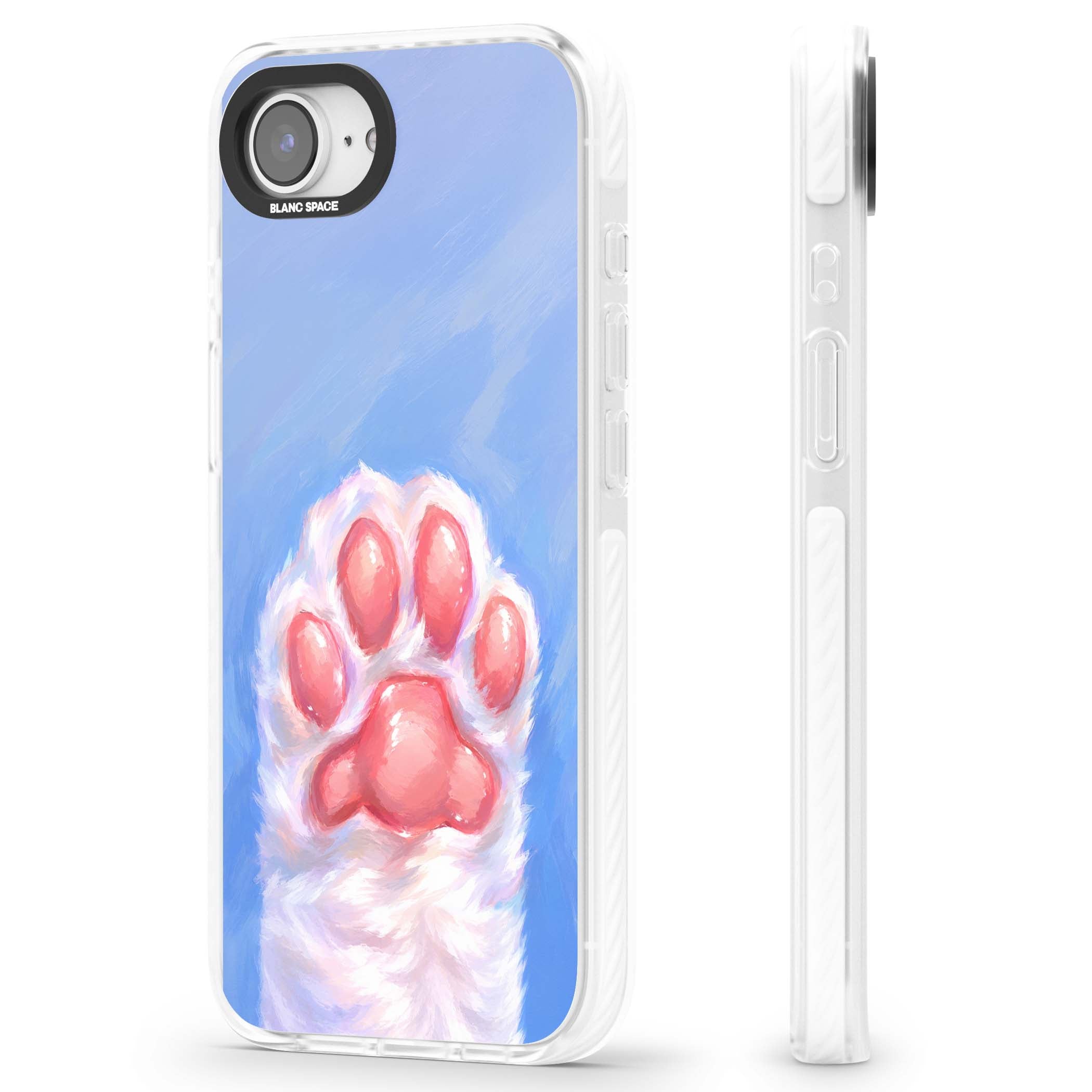 Soft White Paw cute iPhone case | Clear Impact case for iPhone 16e, iPhone 17e