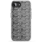 Funky Floral Patterns White on Clear