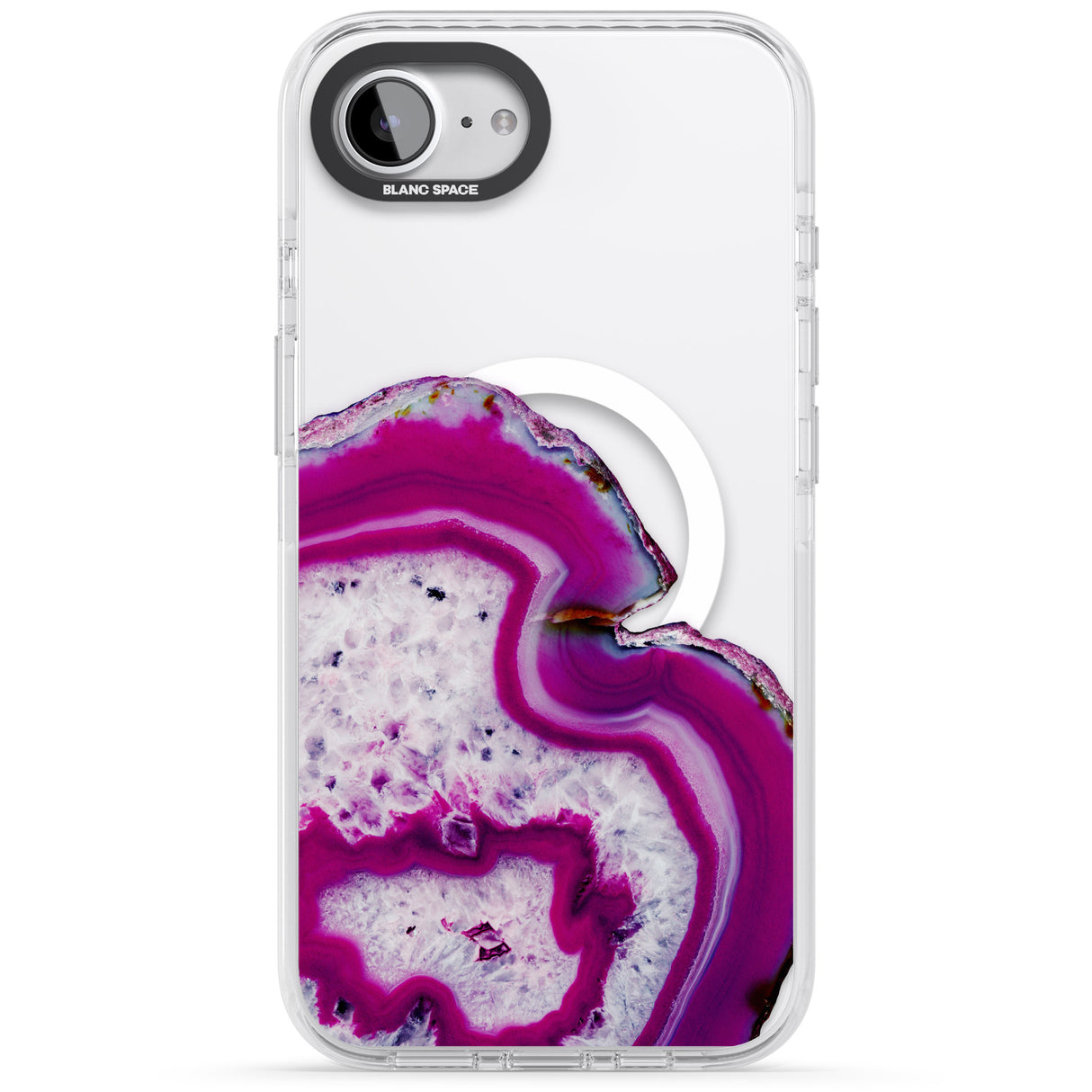 Violet & White Swirl Agate Crystal Clear Design