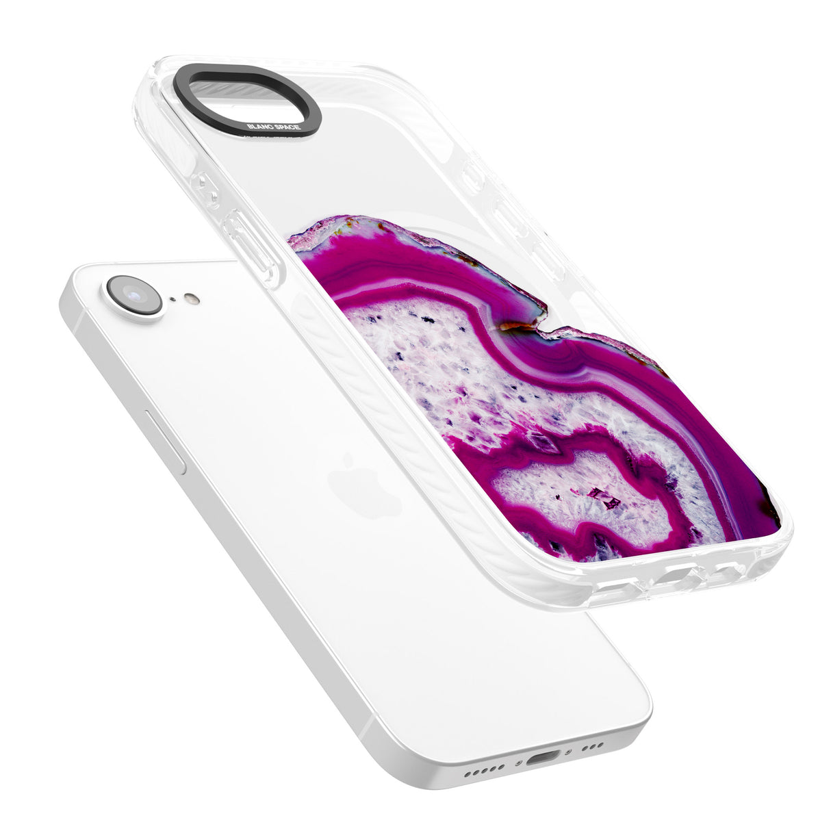 Violet & White Swirl Agate Crystal Clear Design
