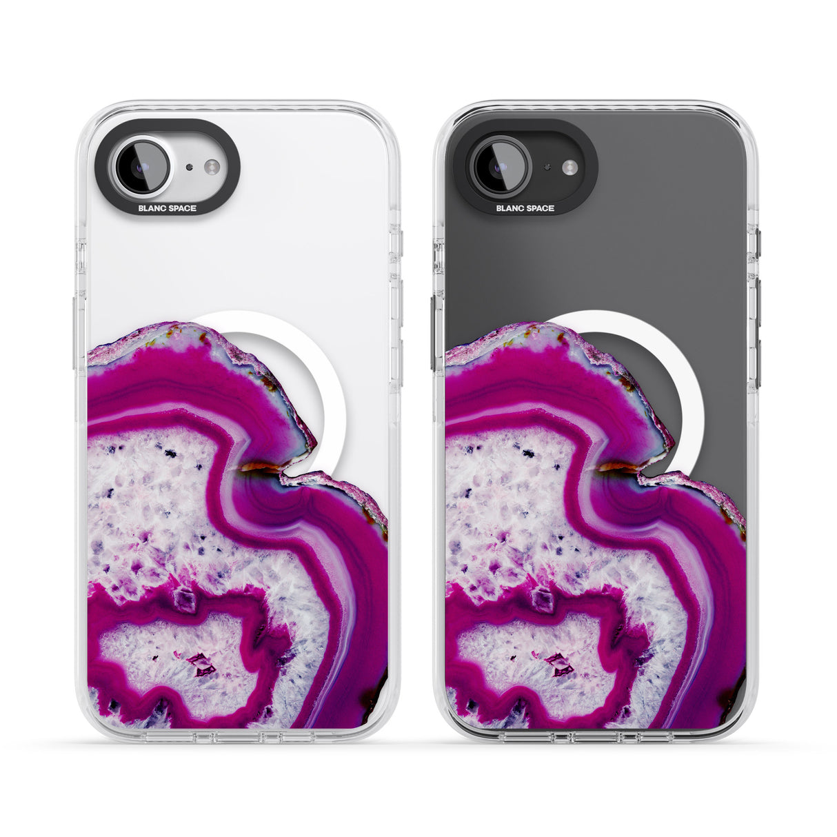 Violet & White Swirl Agate Crystal Clear Design