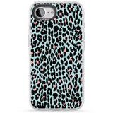 Light Pink on Blue Leopard Print Pattern