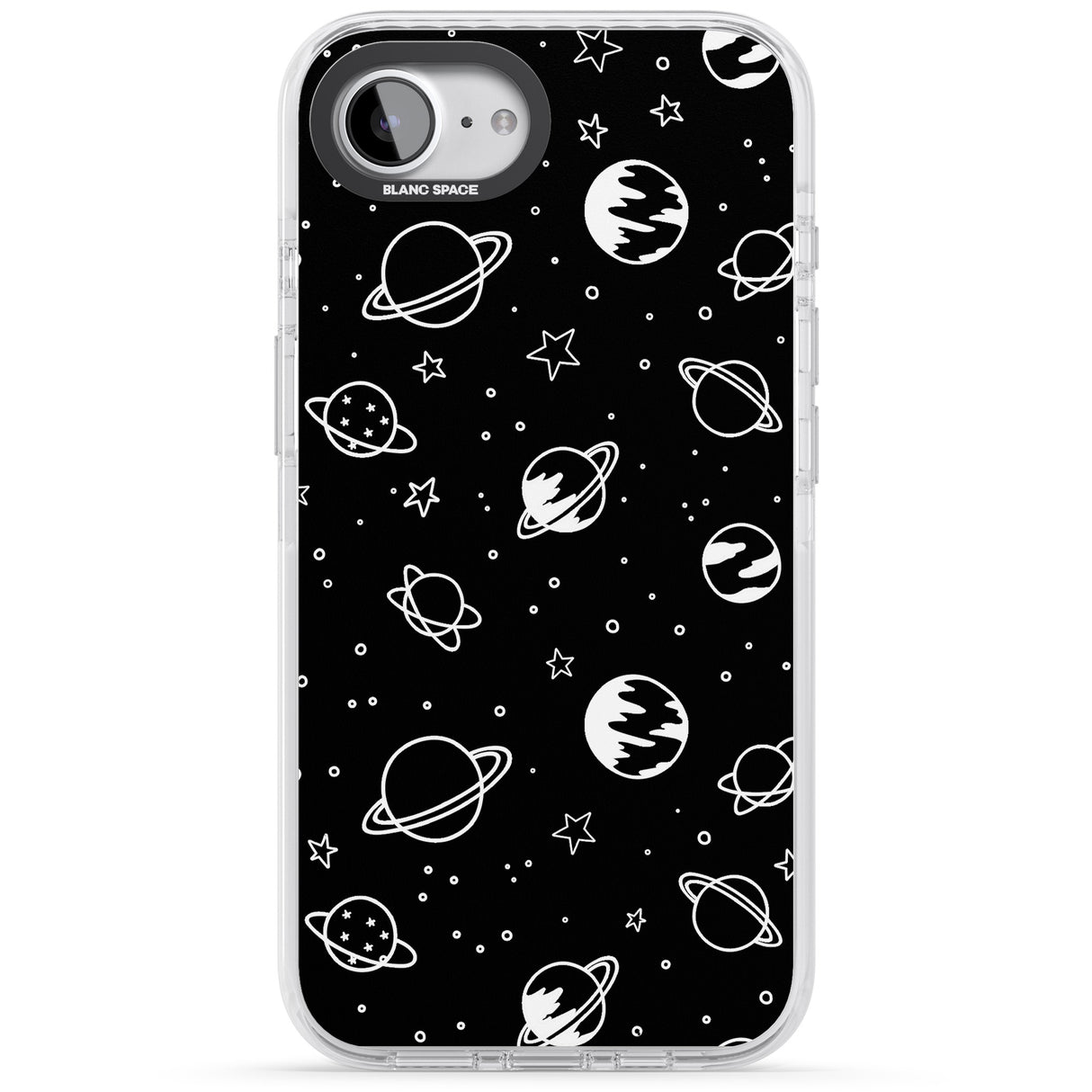 Cosmic Outer Space Design White on Black