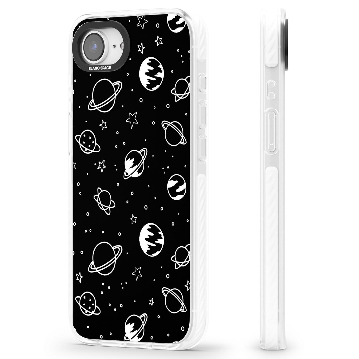 Cosmic Outer Space Design White on Black