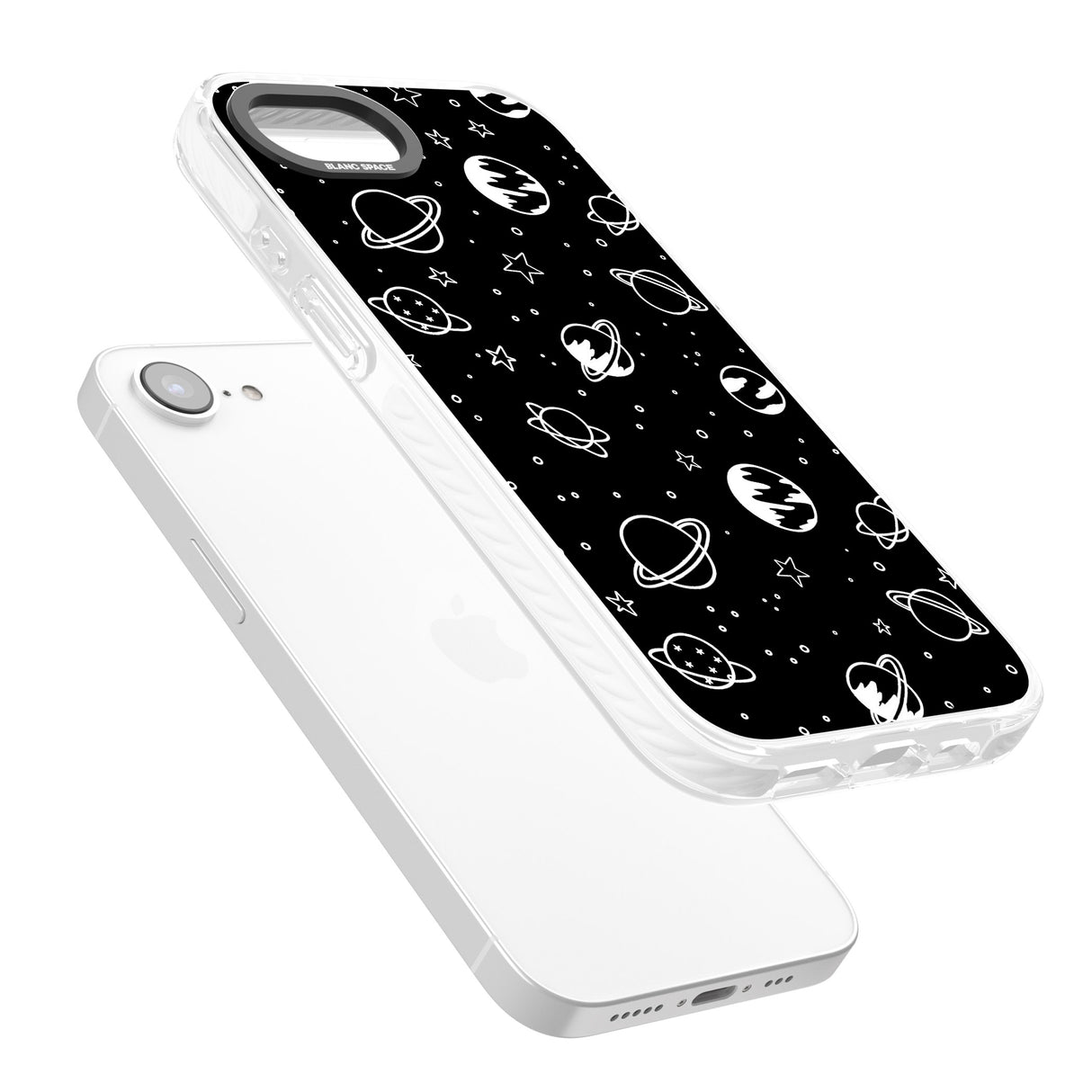 Cosmic Outer Space Design White on Black