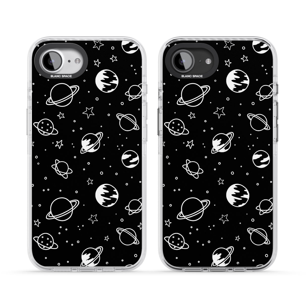 Cosmic Outer Space Design White on Black