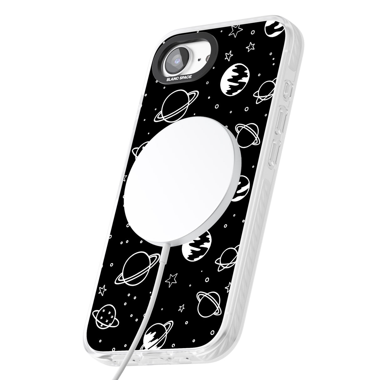 Cosmic Outer Space Design White on Black