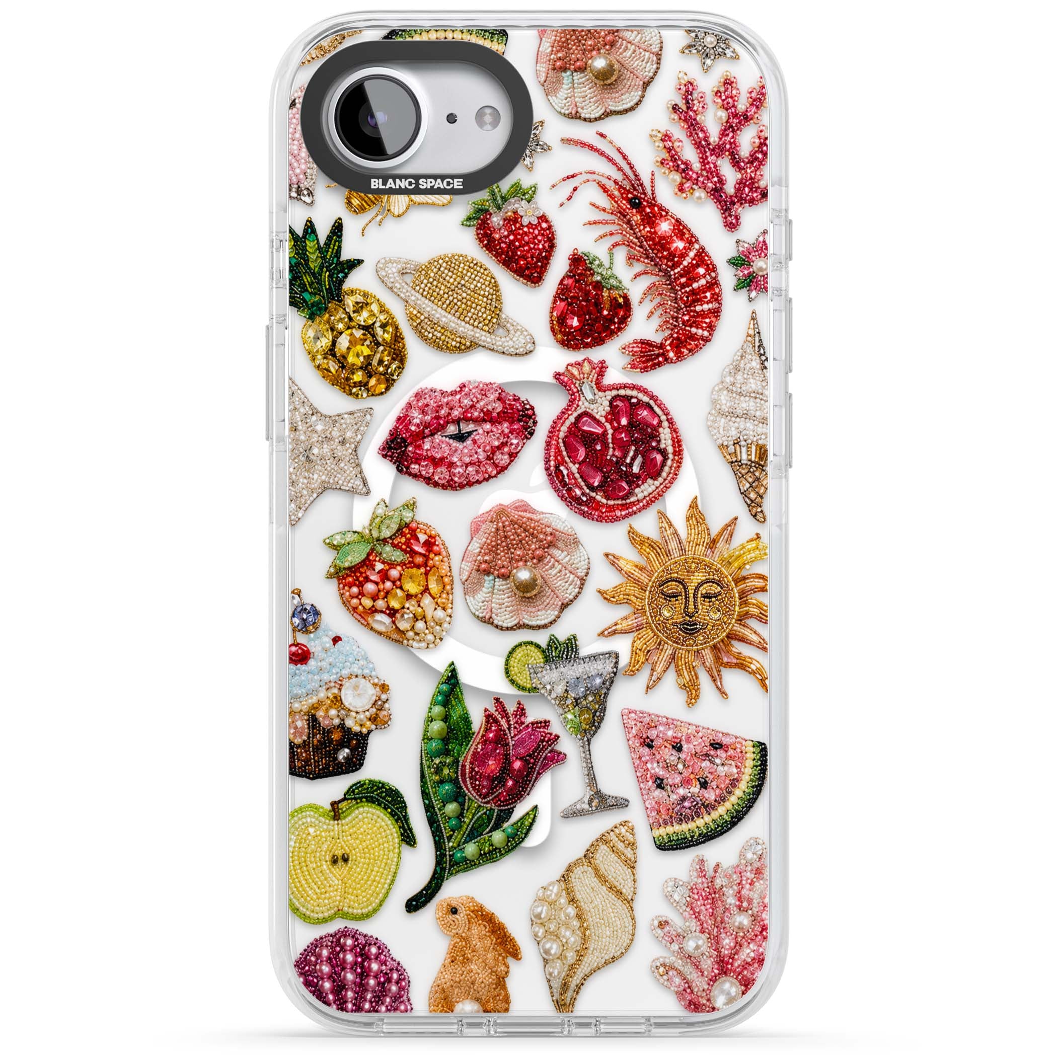 Beaded Riviera coquette iPhone case | Impact Magsafe case for iPhone 16e, iPhone 17e