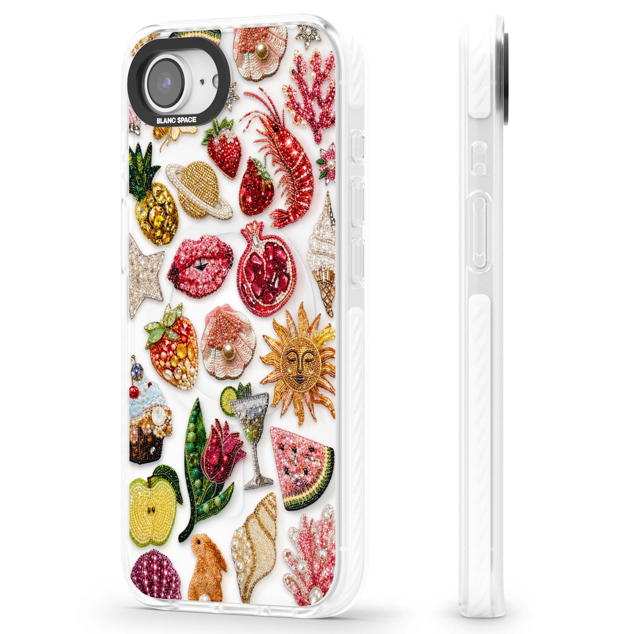 Beaded Riviera coquette iPhone case | Impact Magsafe case for iPhone 16e, iPhone 17e