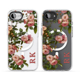 Personalised Clear Vintage Floral Pink Garden Roses