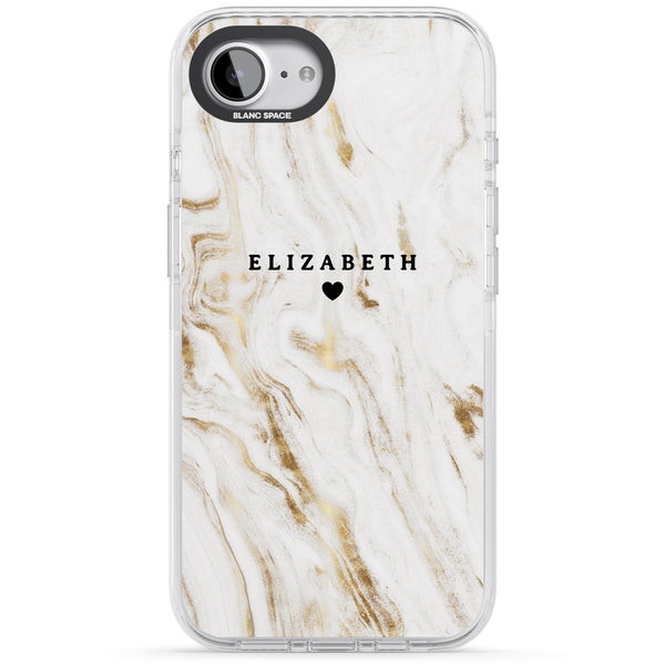 Personalised White Gilded Marble