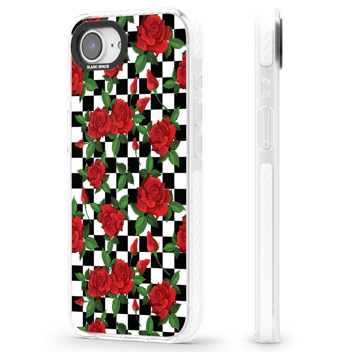 Checkered Pattern & Red Roses