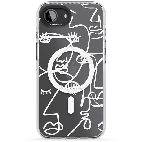 Abstract Line Art White Clear