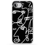 Abstract Continuous Line Faces White on Black
