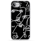 Abstract Continuous Line Faces Clear on Black