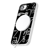 Abstract Continuous Line Faces Clear on Black