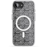 Funky Floral Patterns White on Clear