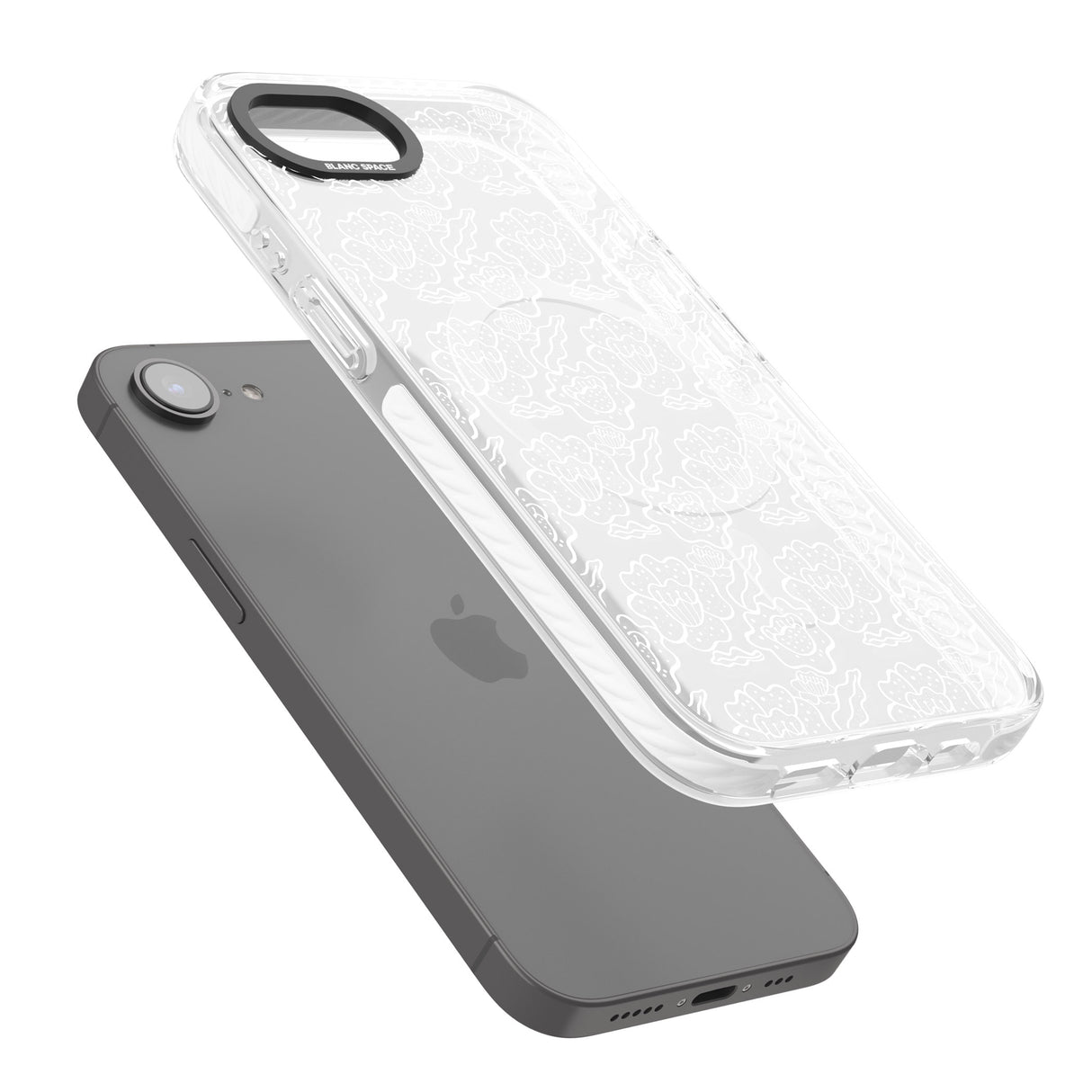 Funky Floral Patterns White on Clear