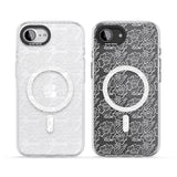 Funky Floral Patterns White on Clear