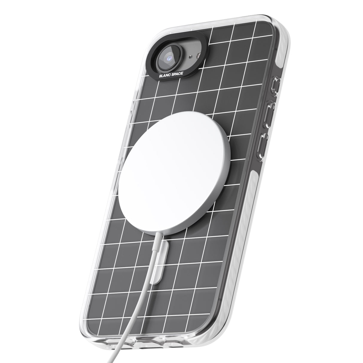 Simplistic Large Grid Pattern White (Transparent)