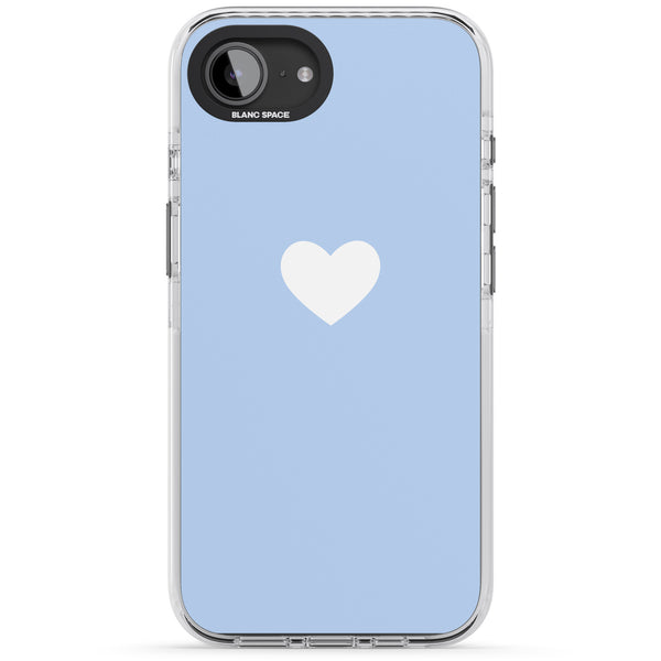 Single Heart Design: White & Baby Blue