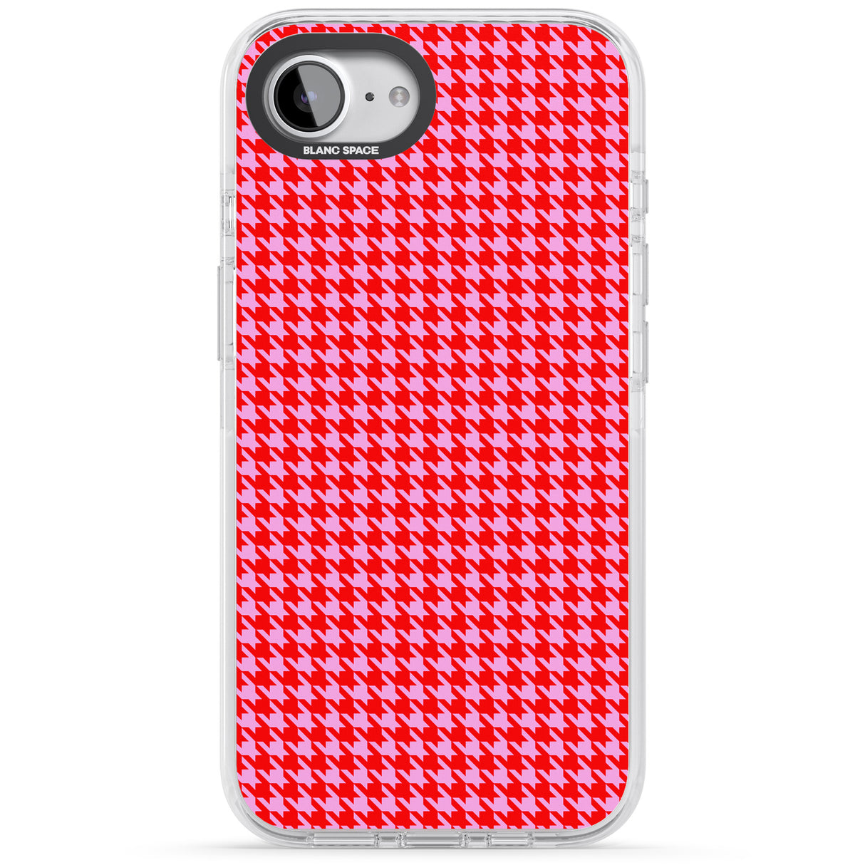 Neon Pink & Red Houndstooth Pattern