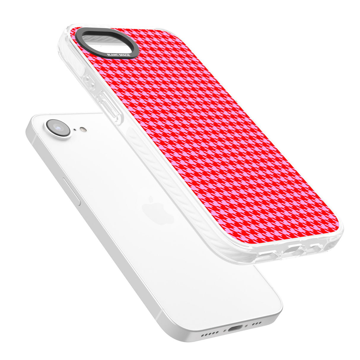 Neon Pink & Red Houndstooth Pattern