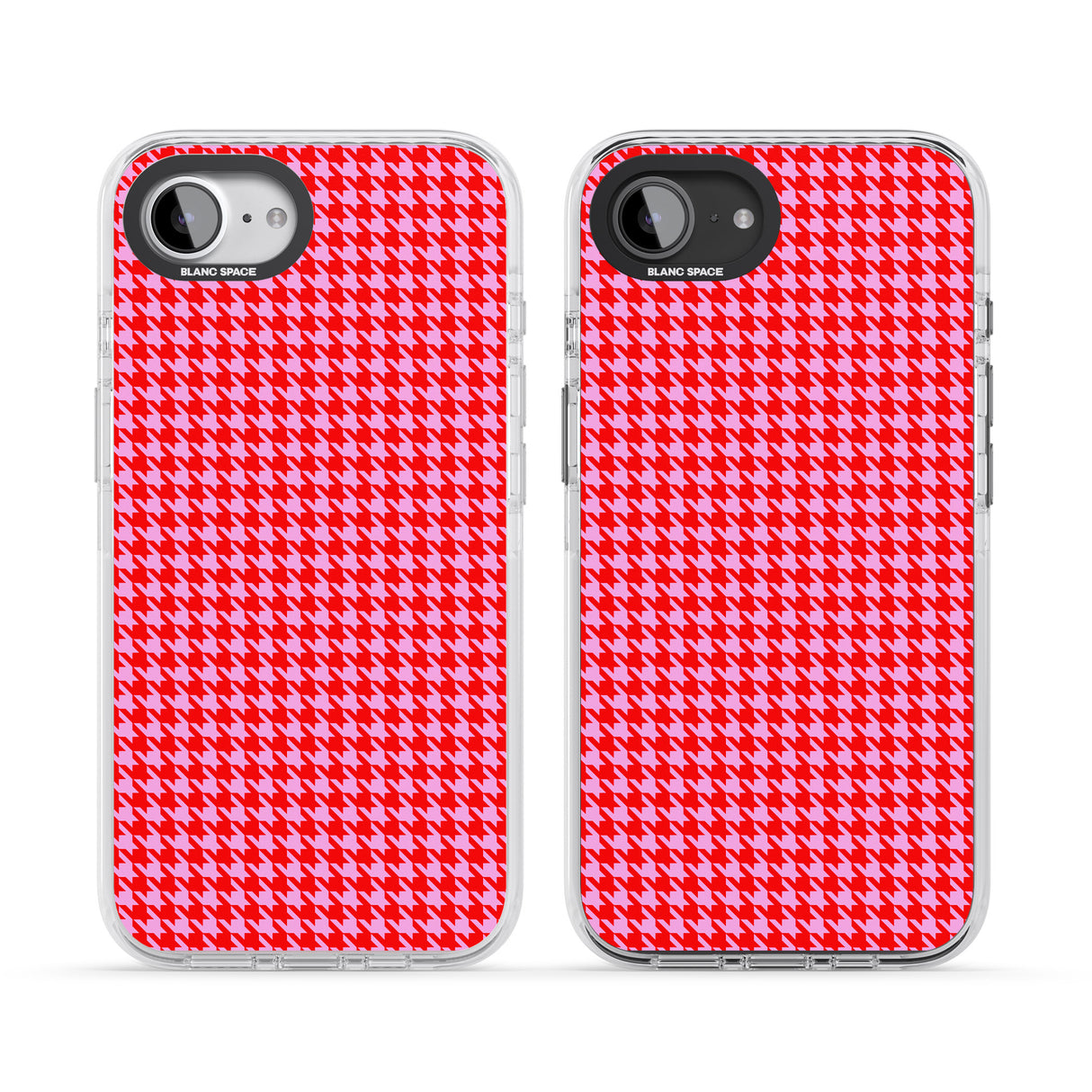 Neon Pink & Red Houndstooth Pattern