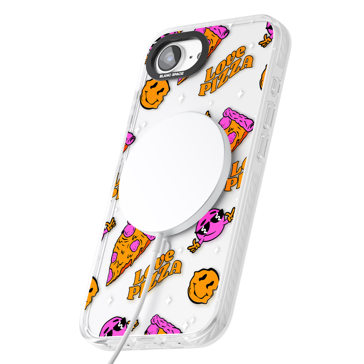 Psychedelic Love Pizza Pattern (Clear)