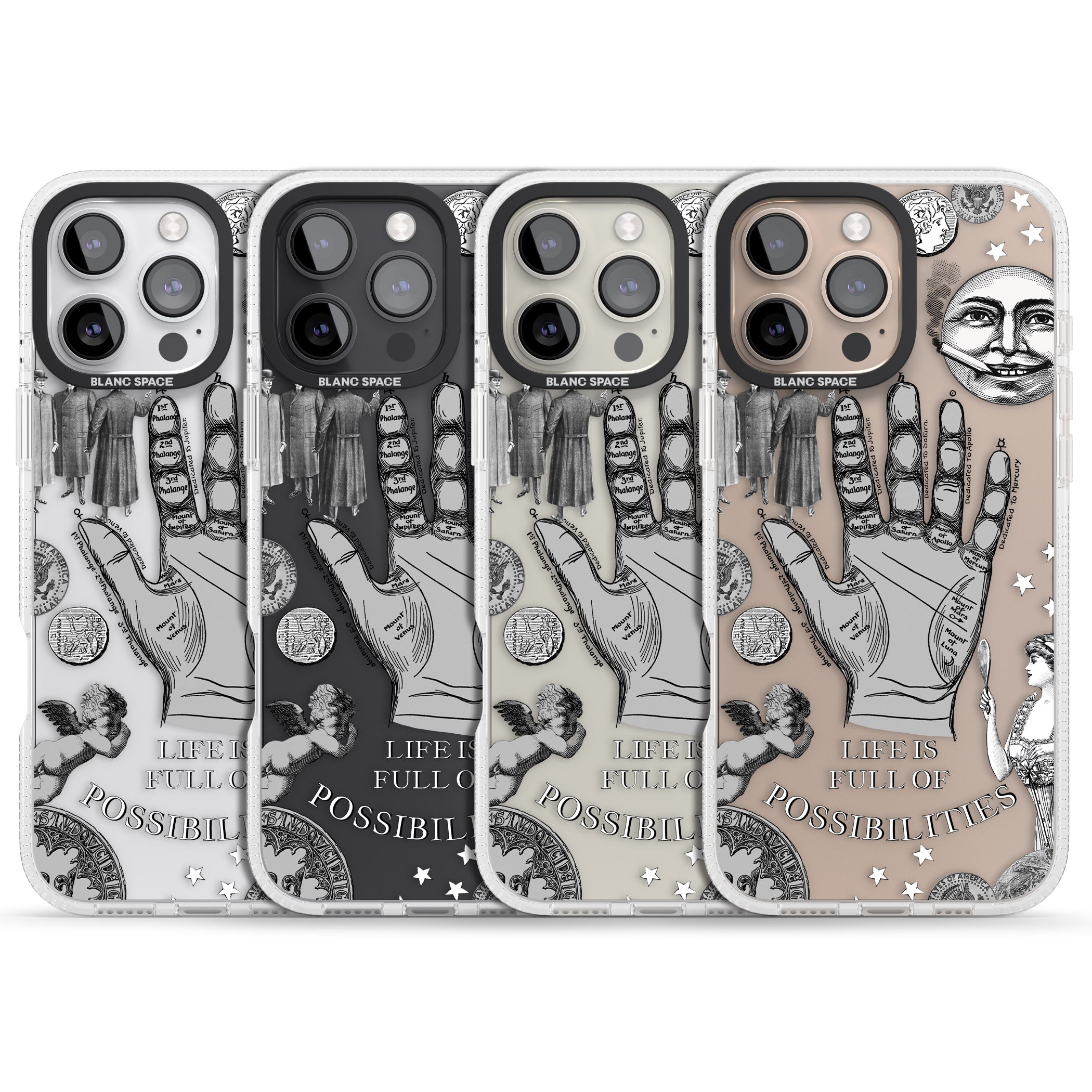 Life is Full of Possibilities iPhone 16 Pro Max / 16 Pro Clear Case Impact Air - Blanc Space