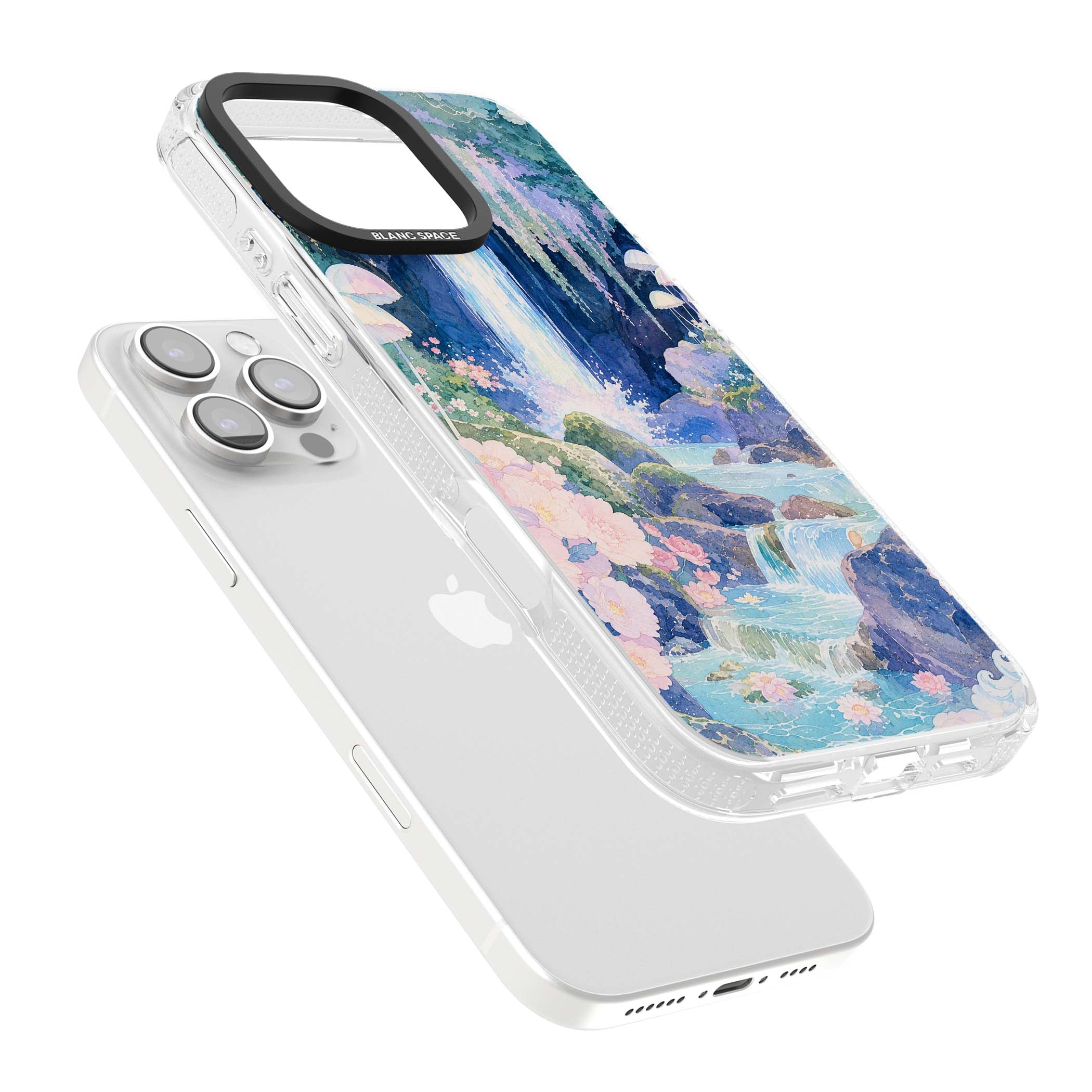 Mystic Waterfall art iPhone case | Clear Case Impact Air case for iPhone 16 Pro, iPhone 16 Pro Max