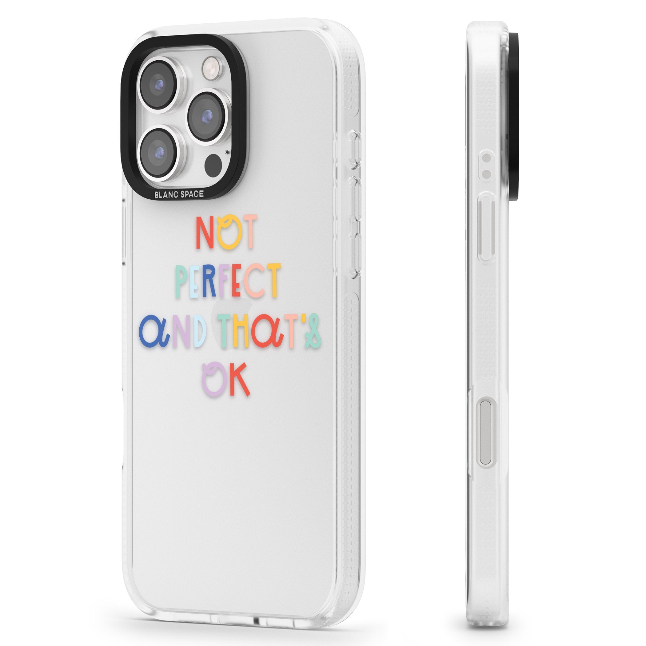 Not Perfect - Clear iPhone 16 Pro Max / 16 Pro Clear Case Impact Air - Blanc Space