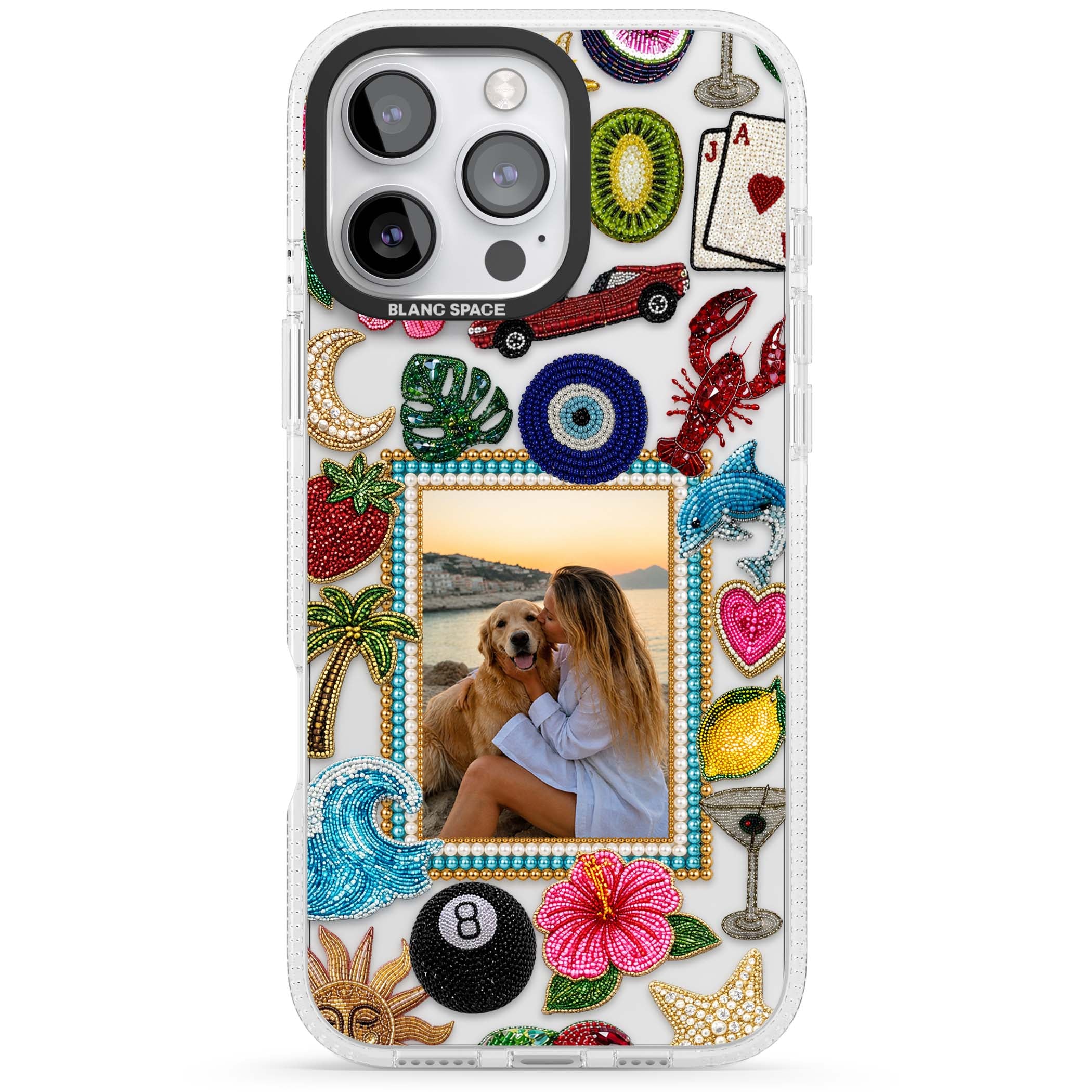Beaded Photo coastal iPhone case | Clear Case Impact Air case for iPhone 16 Pro, iPhone 16 Pro Max