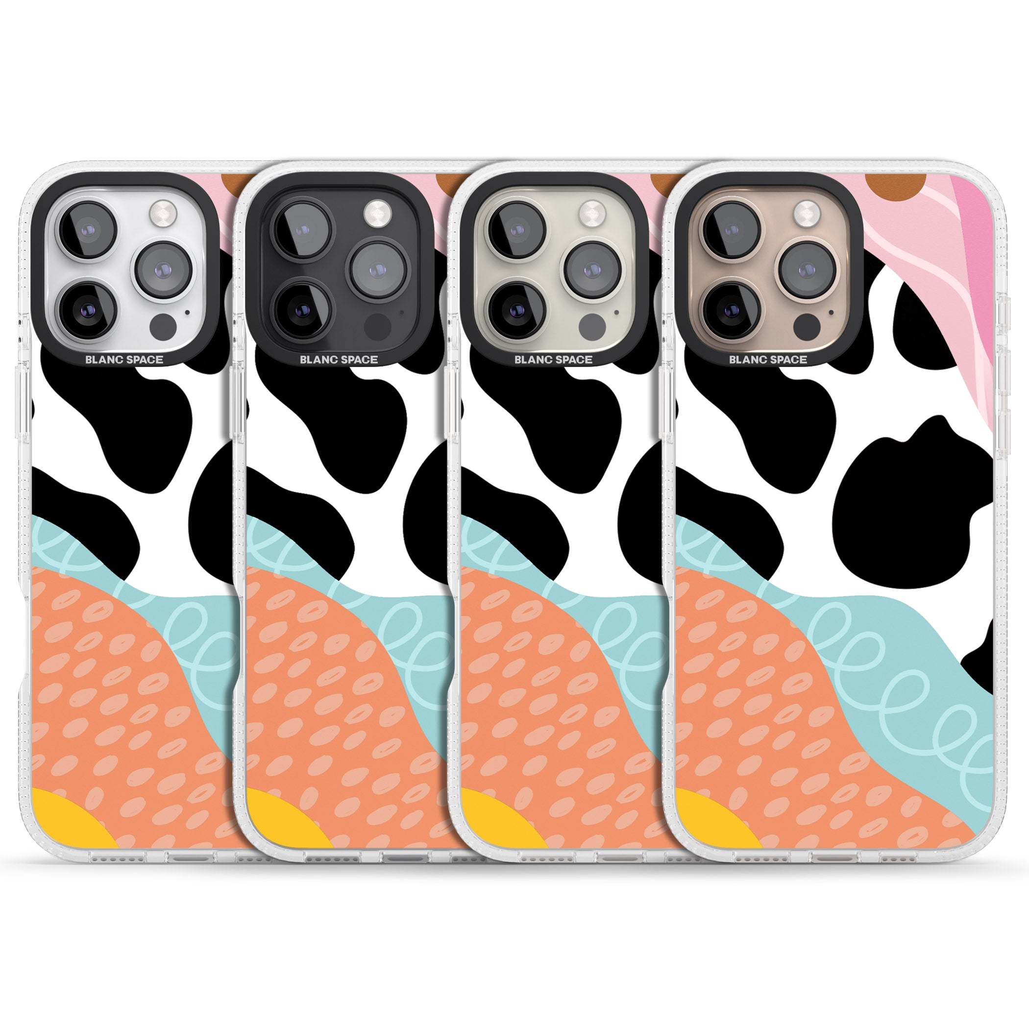 Abstract Elegance iPhone 16 Pro Max / 16 Pro Clear Case Impact Air - Blanc Space