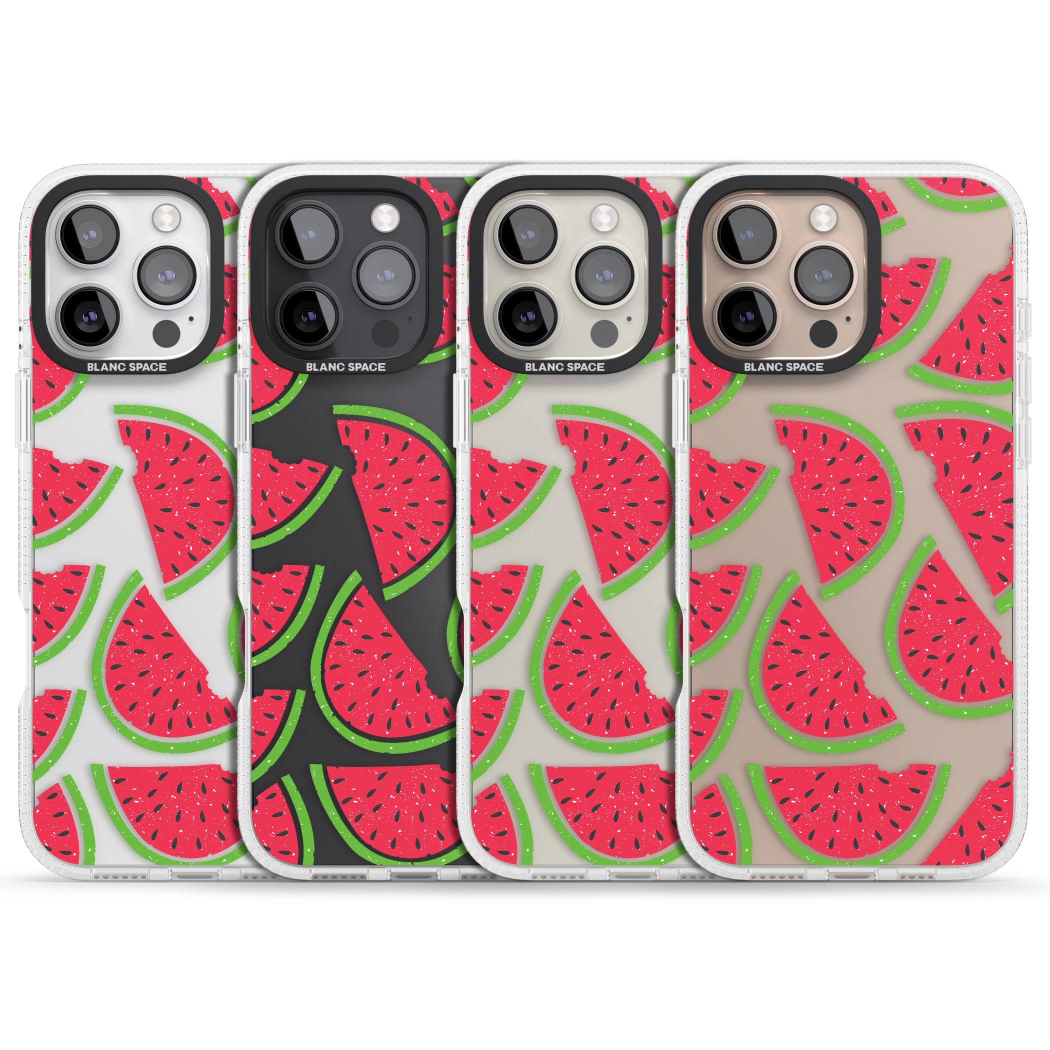 Watermelon Pattern iPhone 16 Pro Max / 16 Pro Clear Case Impact Air - Blanc Space