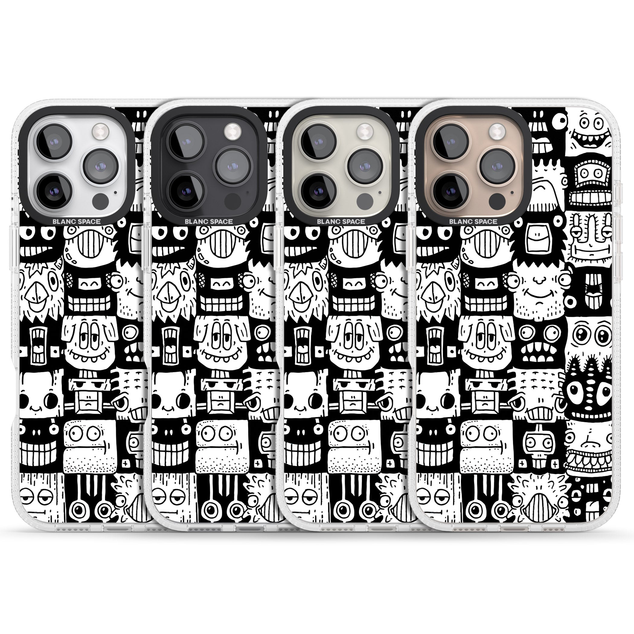Checkerboard Heads iPhone 16 Pro Max / 16 Pro Clear Case Impact Air - Blanc Space