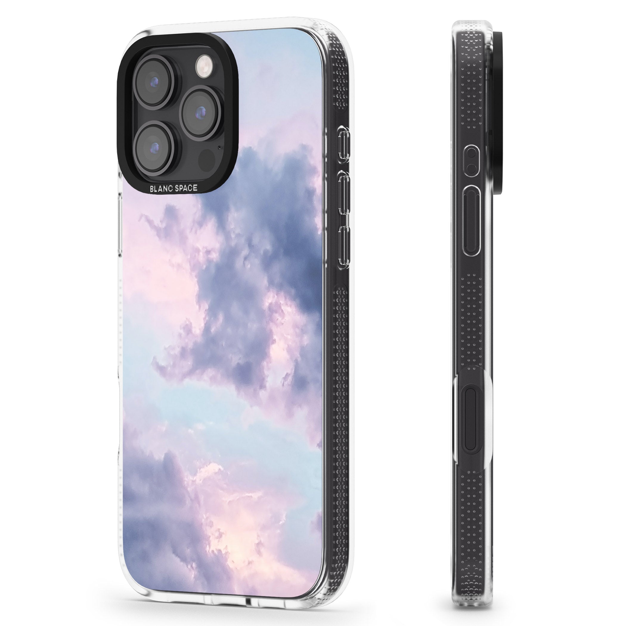Purple Clouds Photograph iPhone 16 Pro Max / 16 Pro Clear Case Impact Air - Blanc Space