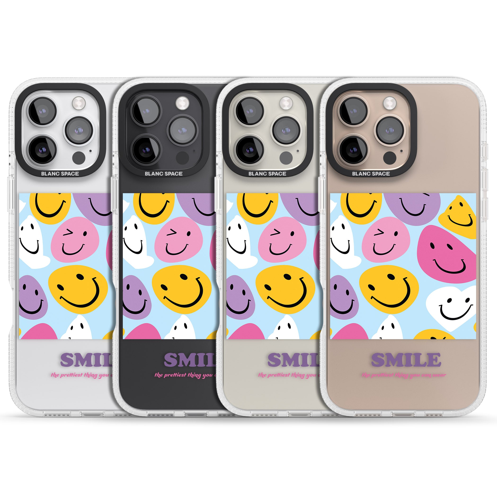 A Smile iPhone 16 Pro Max / 16 Pro Clear Case Impact Air - Blanc Space