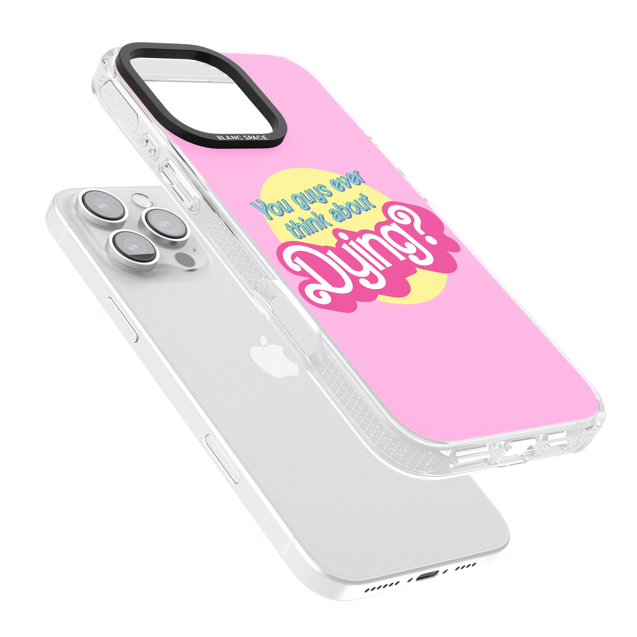 Ever Think About Dying? iPhone 16 Pro Max / 16 Pro Clear Case Impact Air - Blanc Space