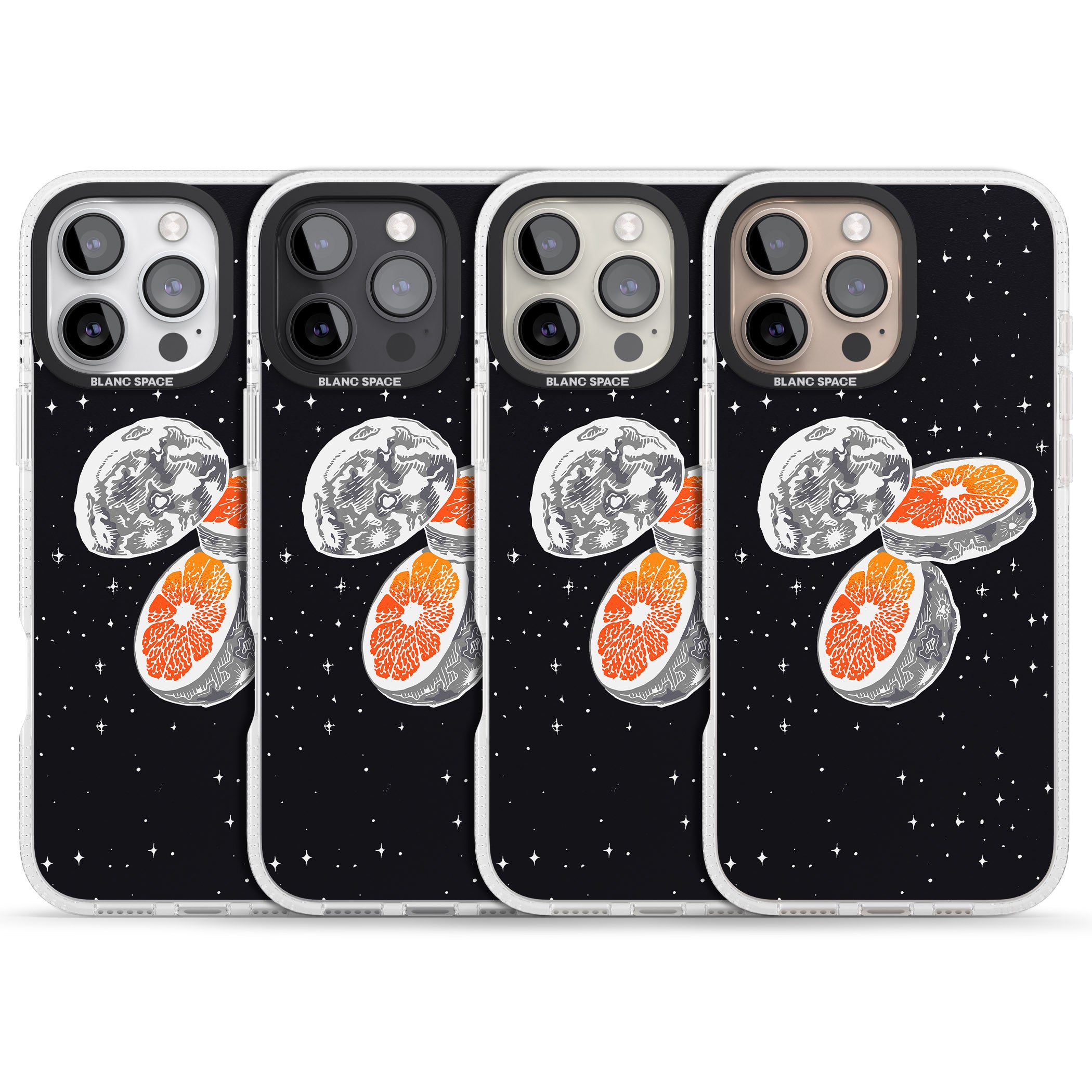 Blood Orange Moon iPhone 16 Pro Max / 16 Pro Clear Case Impact Air - Blanc Space
