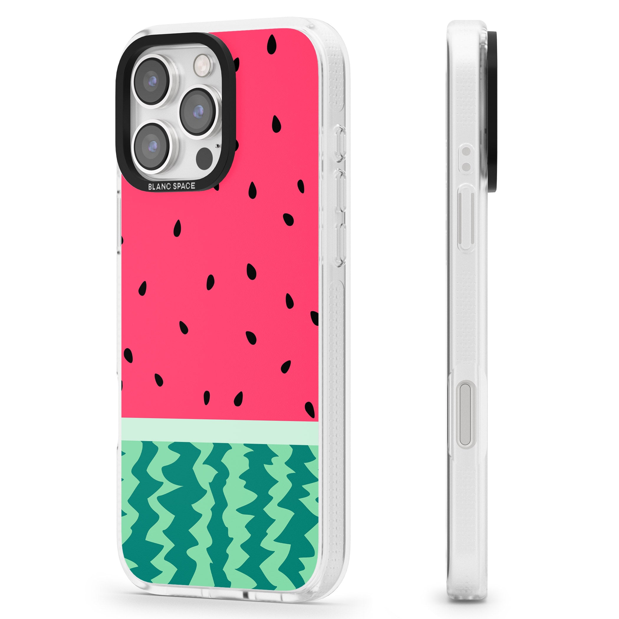 Full Watermelon Print iPhone 16 Pro Max / 16 Pro Clear Case Impact Air - Blanc Space