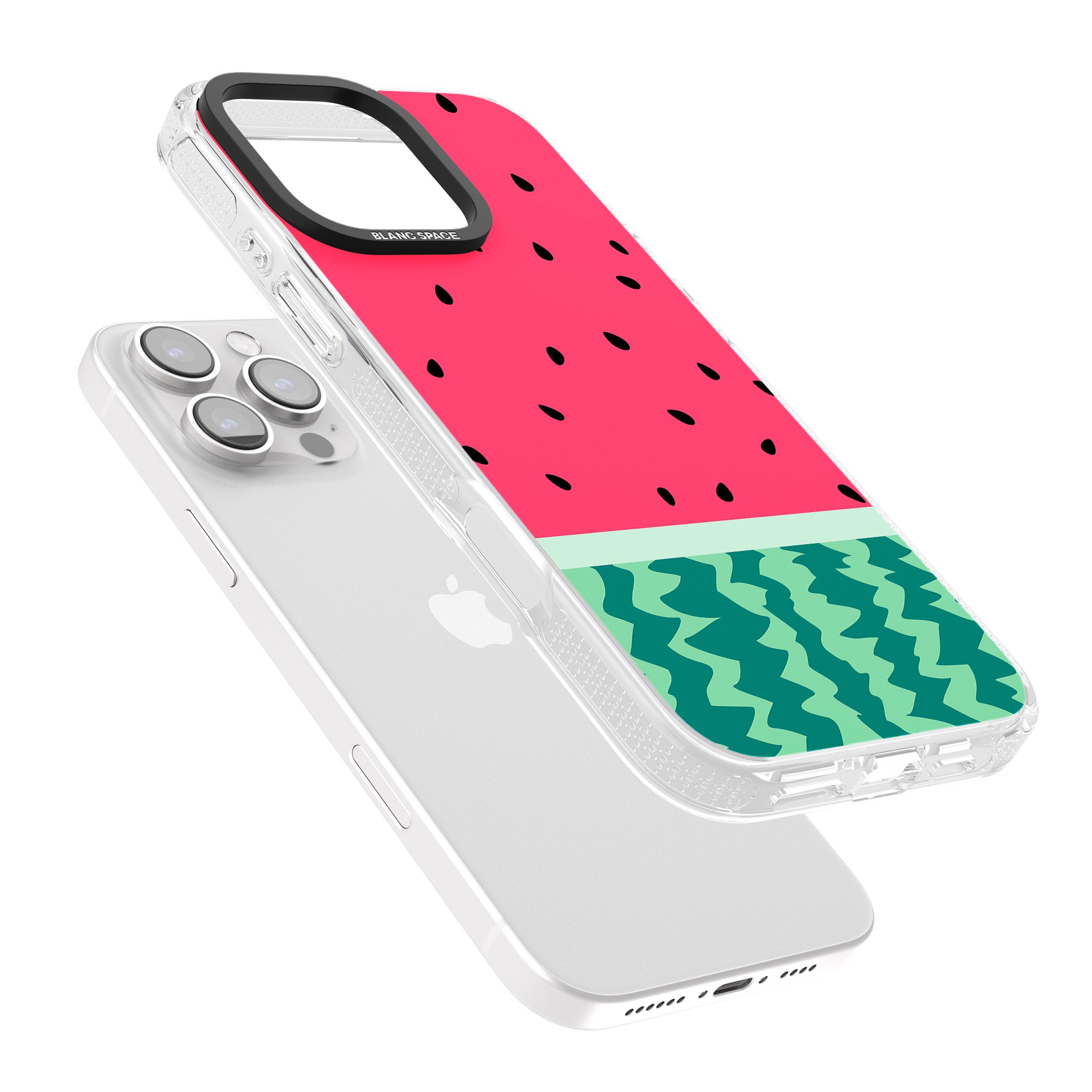 Full Watermelon Print iPhone 16 Pro Max / 16 Pro Clear Case Impact Air - Blanc Space