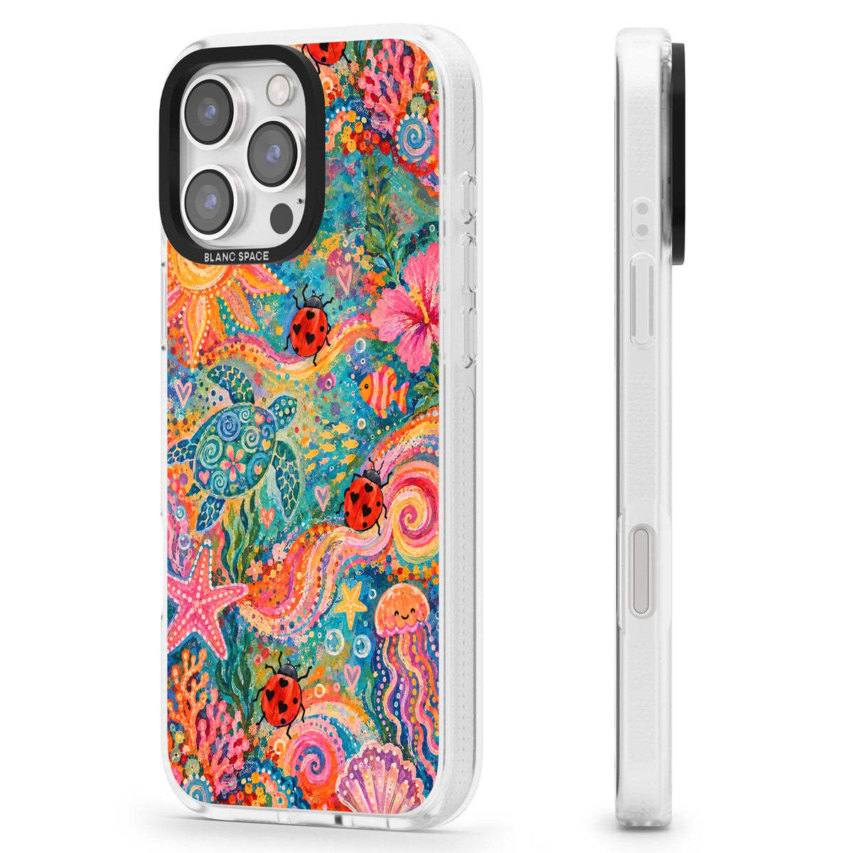 Coral Whimsy for her iPhone case | Clear Case Impact Air case for iPhone 16 Pro, iPhone 16 Pro Max