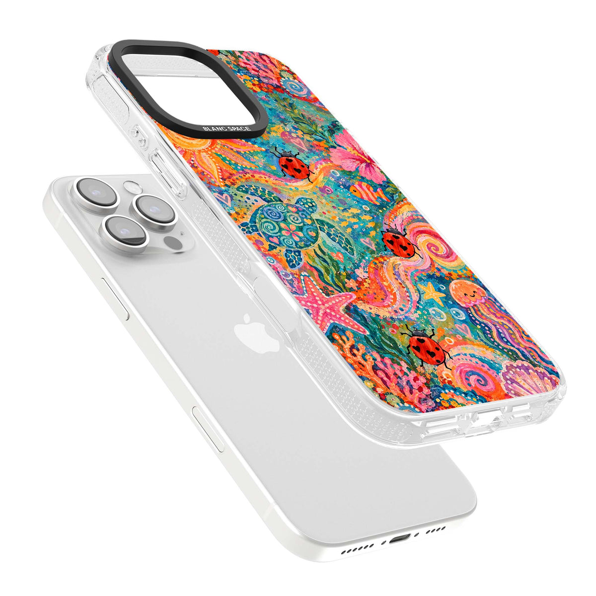 Coral Whimsy for her iPhone case | Clear Case Impact Air case for iPhone 16 Pro, iPhone 16 Pro Max
