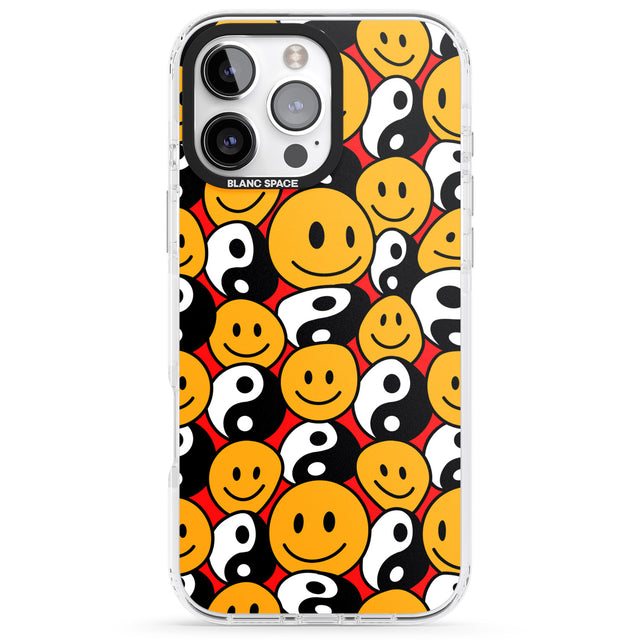 iPhone 16 Pro Max Yin Yang & Faces Black Impact Phone Case